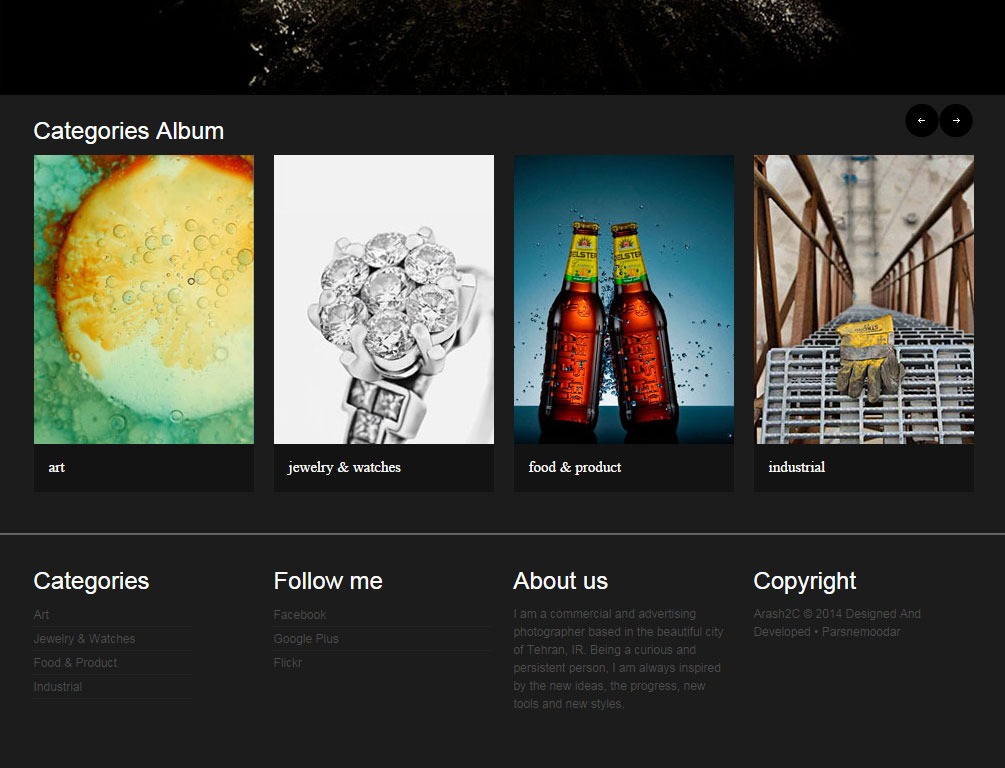وب سایت آرش توسی - صفحه دسته بندی آلبوم